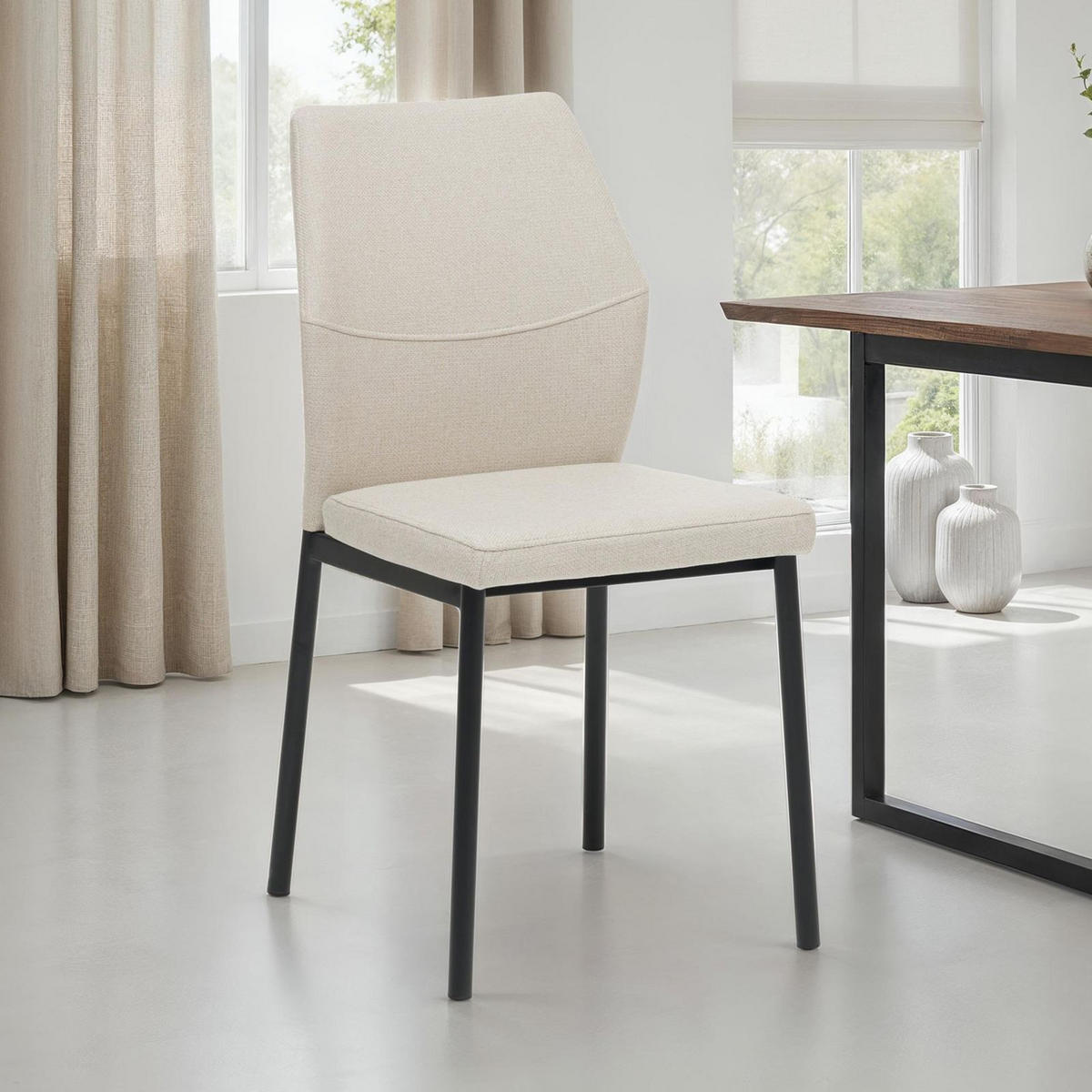 ESSZIMMERSTÜHLE VANORA 4ER-SET - Beige, Textil (41/84/47cm) - IDIMEX