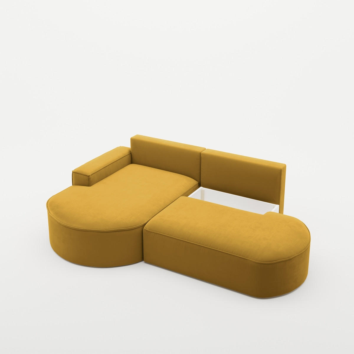 ECKSOFA Modena Pro - Komfort Und Stil Stoff Salvador Gelb Links - Gelb, Holz (278/179cm) - Kaiser Möbel