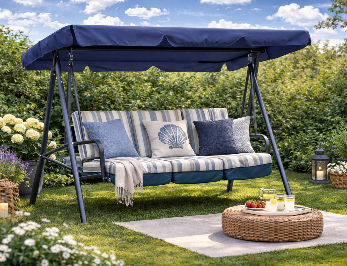 ERSATZDACH Hollywoodschaukel 145x200 cm Blau - Blau, Textil (145/18/200cm) - QUICK STAR