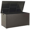AUFLAGENBOX Rattan braun 155/75 cm Modena - Schwarz/Braun, Kunststoff (155/80/75cm) - Beliani