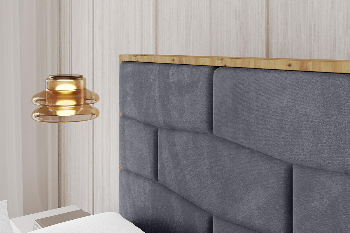 POLSTERBETT mit Bettkasten und Lattenrost, Bett mit Matratze H3/H4 - ENZO8 140x200 Dunkelgrau - Dunkelgrau, Holzwerkstoff/Textil (140/200cm) - ALTDECOR