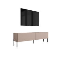 TV-SCHRANK : Karamellbraun, 140 x 52 x 32 cm, schwarze Beine - Schwarz/Braun, Holzwerkstoff/Metall (140/52/32cm) - 3XE LIVING