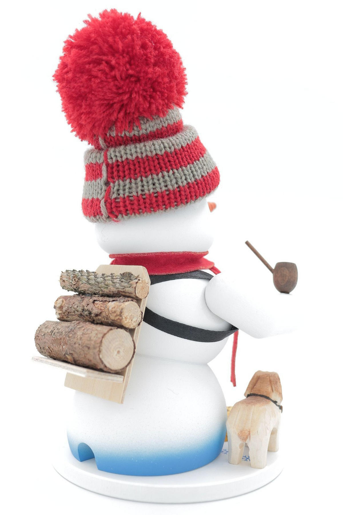 RAUCHFIGUR Schneemann Weiß Schneemann mit Hund 19 cm - Multicolor, Holz (15/19/0.1cm)