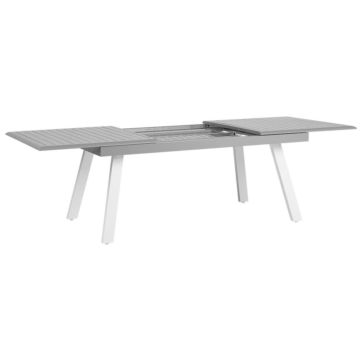 GARTENTISCH grau ausziehbar 175/255/100 cm Pereta - Grau, Metall (255/100/73cm) - Beliani