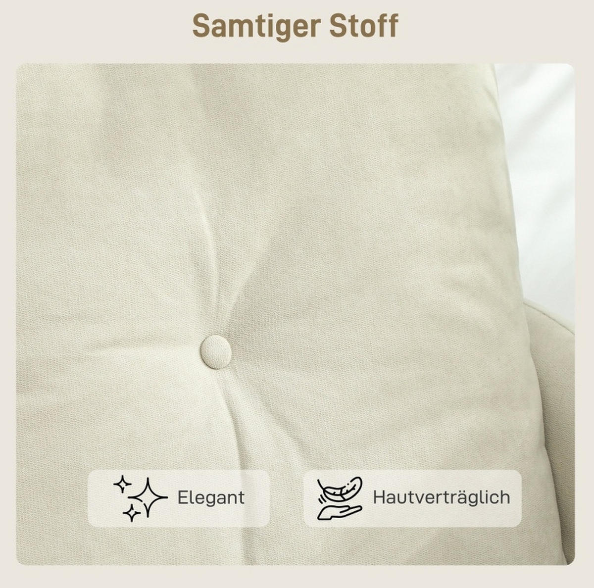 2-SITZER 124/73/92 cm Cremeweiß aus Metall mit Schaumstoff-Polsterung - Creme, Metall (73/92/124cm) - OKMYHOME