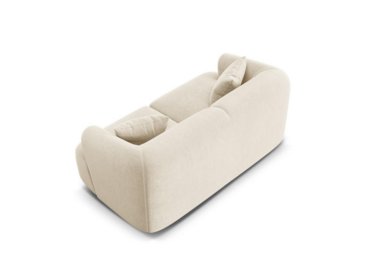 MODULARES-SOFA Campi aus Samt leichtes beige 2 Sitzplätze - Creme, Textil (90/70/180cm) - Cosmopolitan Design