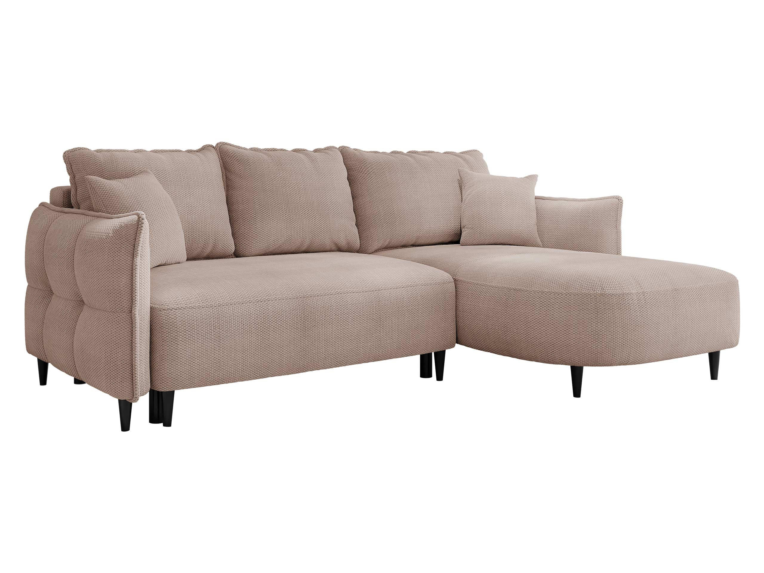 ECKSOFA Sycylia, Seite: Rechts - Beige/Schwarz, Holz/Textil (244/165cm) - MIRJAN24