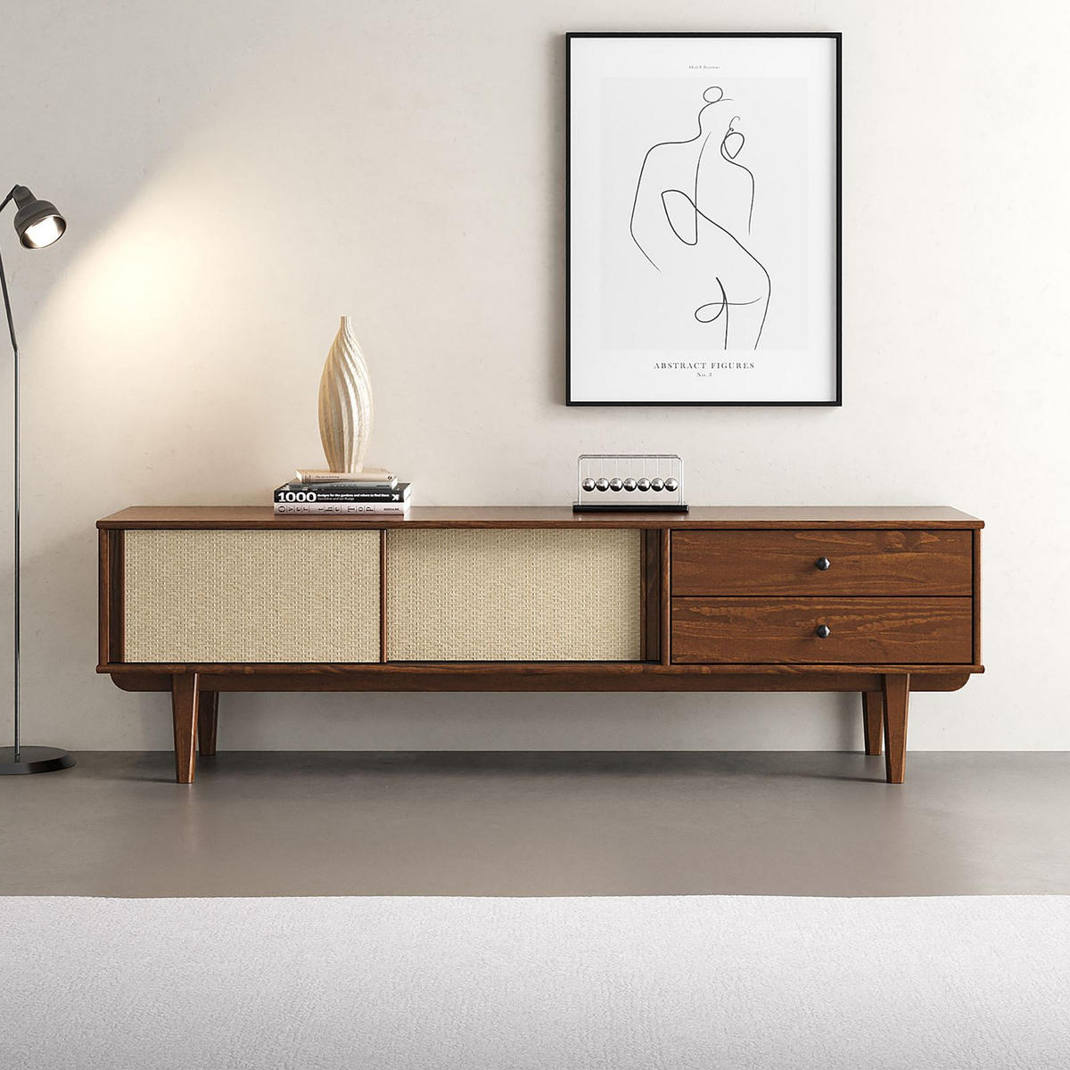 LOWBOARD SIMONA Kastanie - Kastanienfarben, Holz (175/52/41cm) - IDIMEX