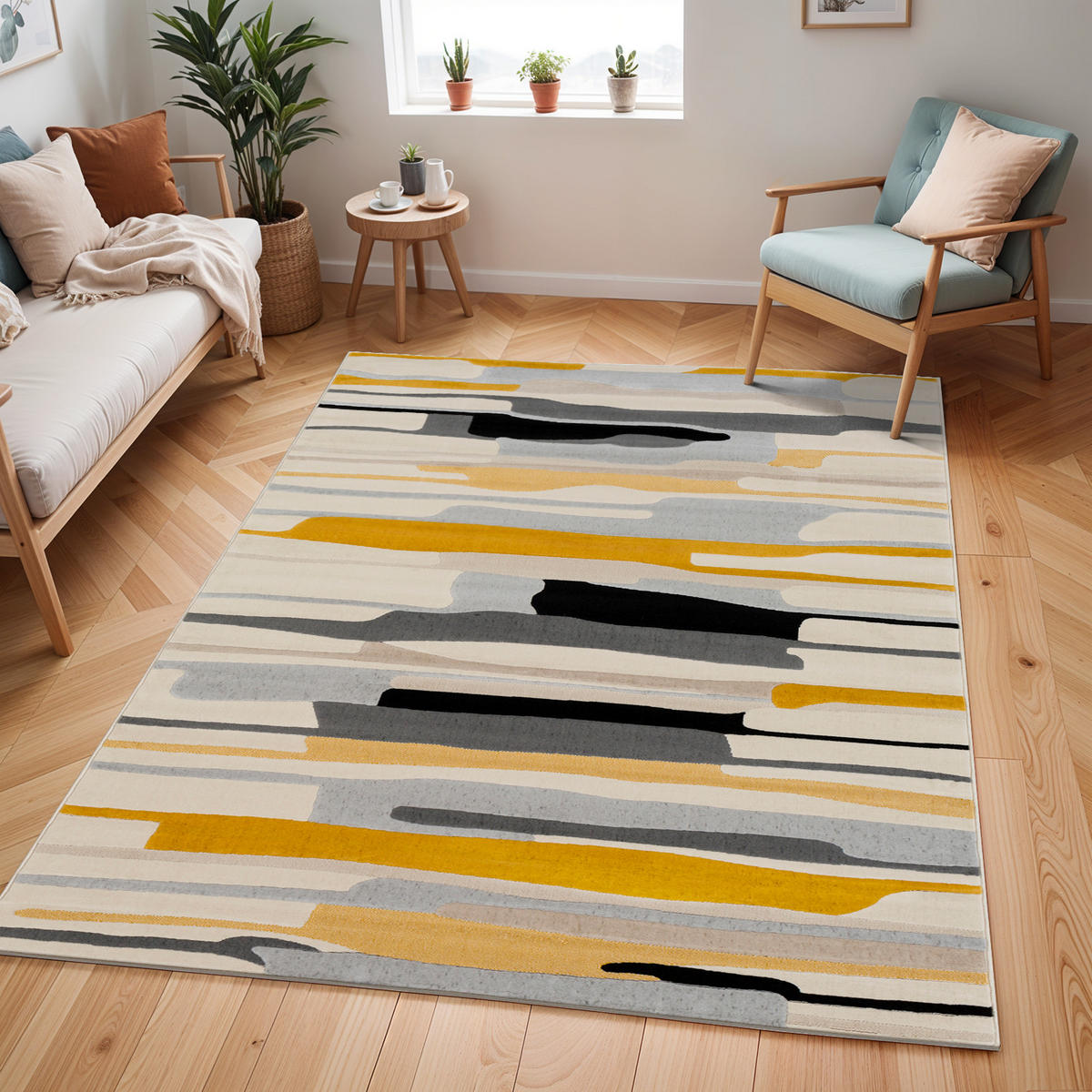 KURZFLORTEPPICH Anais 160/220 cm Gelb - Dunkelgelb, Textil (160/220cm) - LIVABLISS