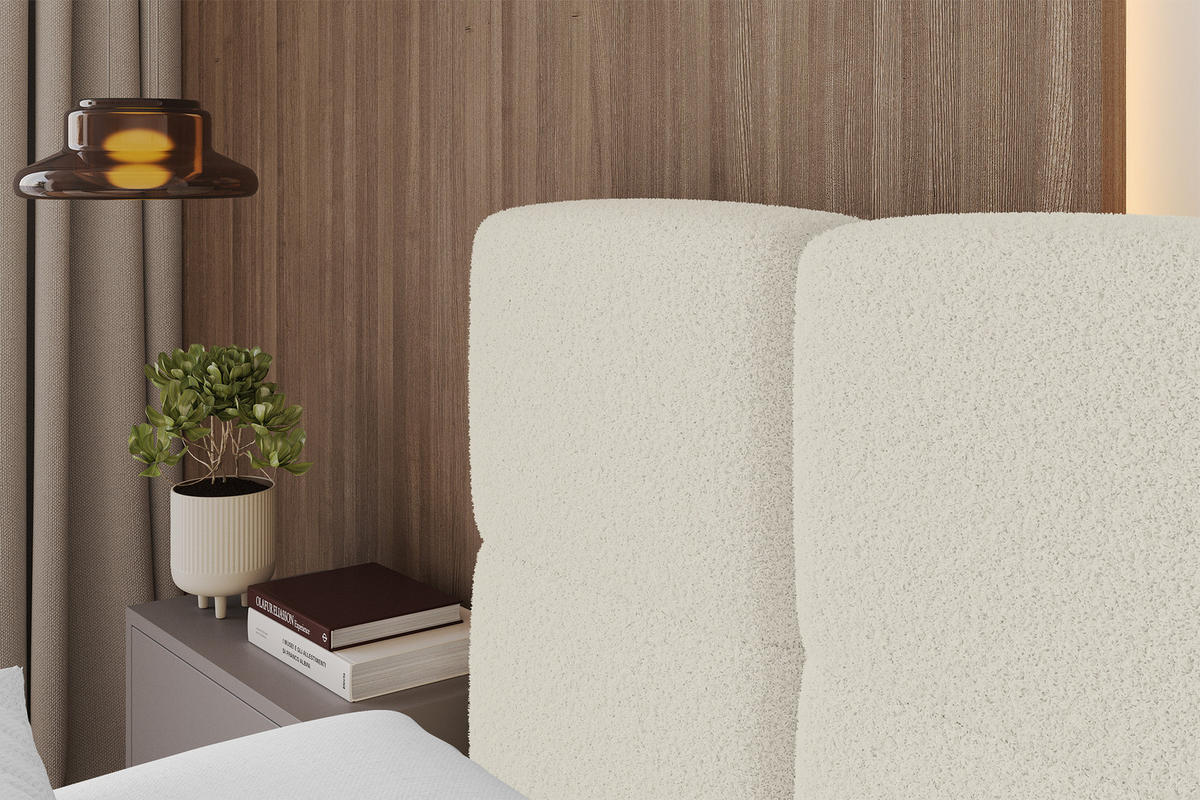 POLSTERBETT mit Bettkasten und Lattenrost mit Kopfteil, Boxbett ohne Matratze, mit Stauraum - NATA 160x200 Beige - Beige, Holzwerkstoff/Textil (160/200cm) - ALTDECOR