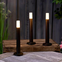 LED-STABKERZEN - dimmbar in warmweiß mit induktiver Ladeschale und Touchtaste für Innen und Außen, 3er-Set - Schwarz, Kunststoff (24/29.5/10.3cm) - Northpoint