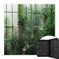 SCHLÜSSELBOX Schwarz 30x30 cm- Türöffnung nach rechts - Spinnennetz im Wald - Grün, Metall (30/30/5cm) - TULUP