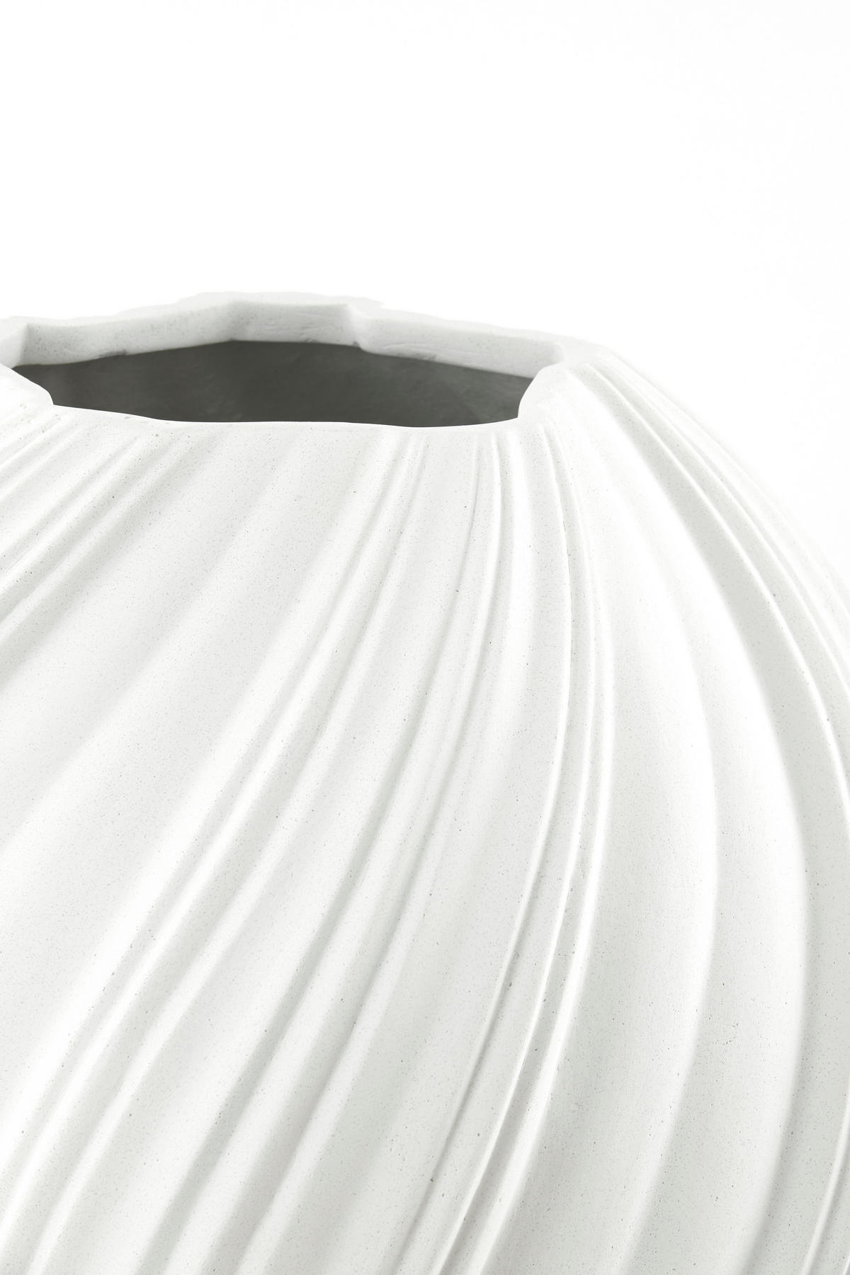 VASE Yatung Weiß Ø65/60 cm - Weiß, Stein (60cm) - Light & Living