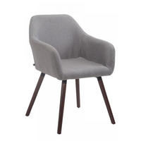 ESSZIMMERSTUHL Stoff grau - Walnussfarben/Grau, Holz/Textil (56/79.5/57.5cm) - CLP
