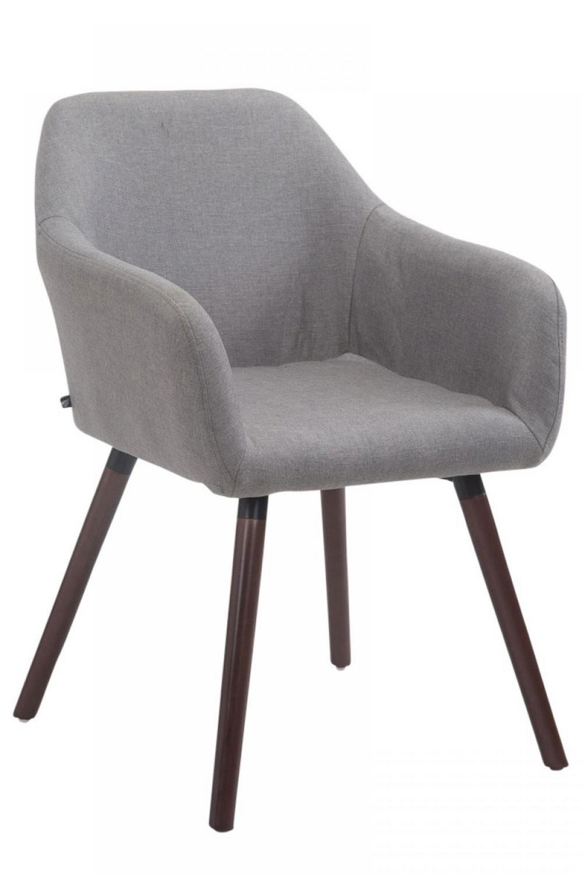 ESSZIMMERSTUHL Stoff grau - Walnussfarben/Grau, Holz/Textil (56/79.5/57.5cm) - CLP