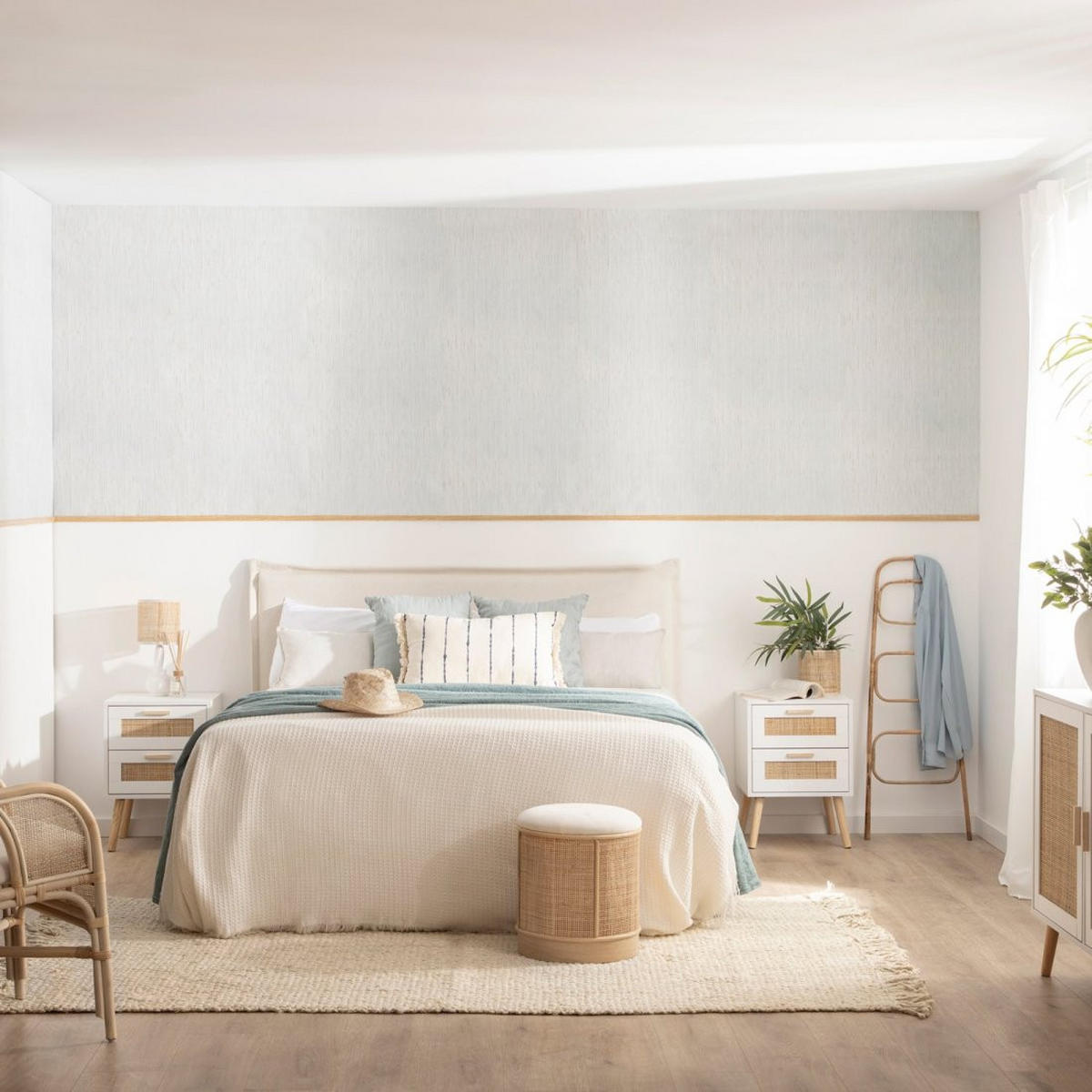 NACHTTISCH MIT 1 SCHUBLADE Tahiti Weiß 40 cm x 56 cm - Weiß, Holzwerkstoff (40/56/40cm)