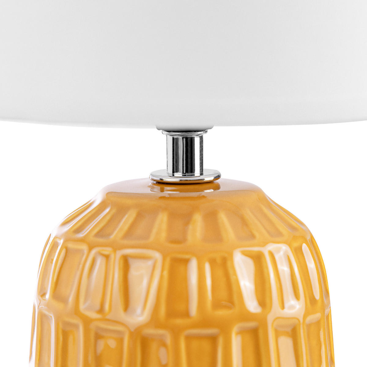 TISCHLEUCHTE STANDI Tischlampe, Honig, Weiß - Gelb, Keramik/Textil (16.5/16.5/31.5cm) - KONSIMO®