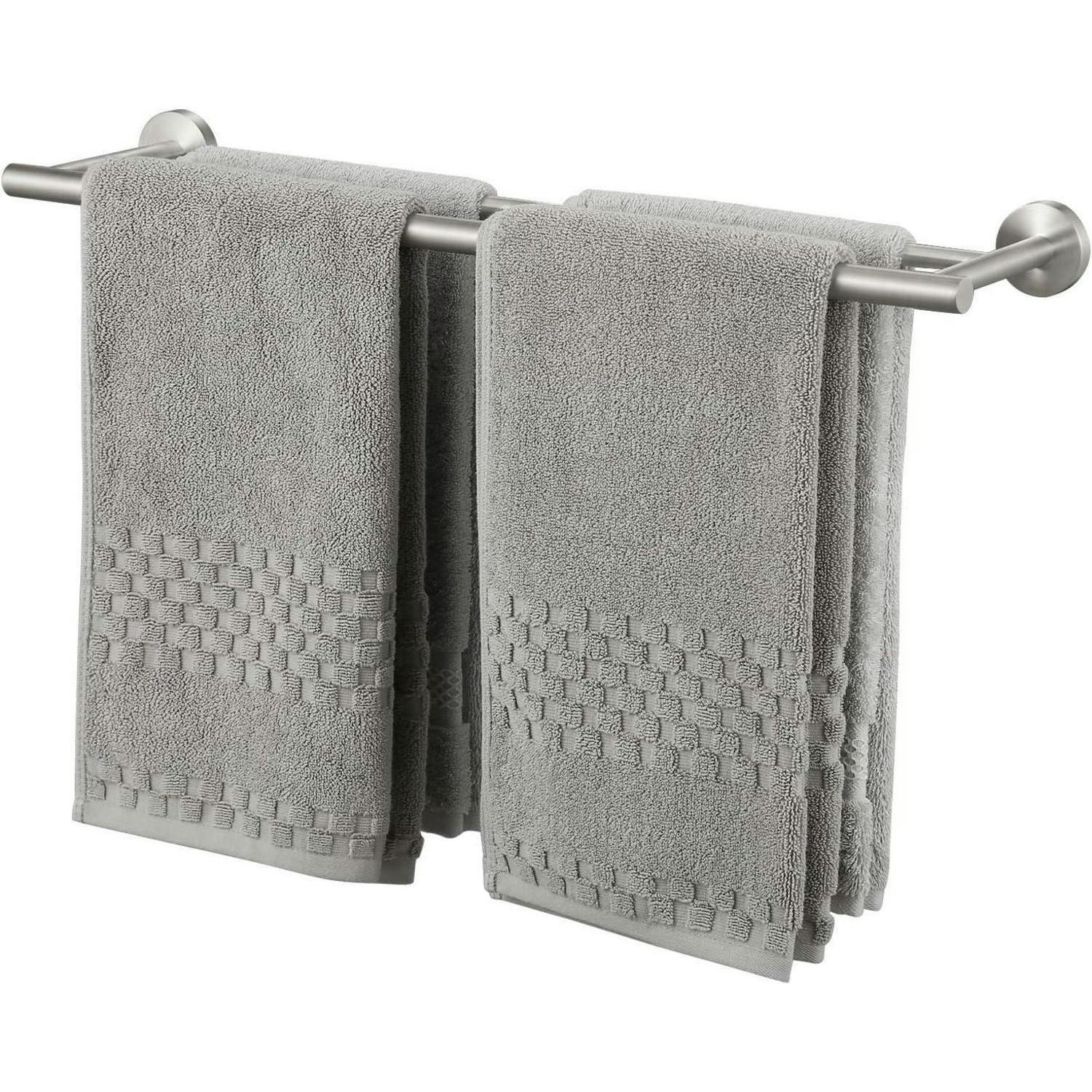 HANDTUCHHALTER Doppel 60 cm Gebürstet Edelstahl - Grau, Metall (14.5/5/60cm)