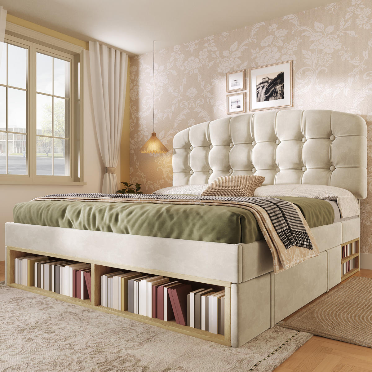 POLSTERBETT 140/190 cm Beige mit 2 Schubladen und Stauraum - Beige, Textil (140/190cm) - Oxeza