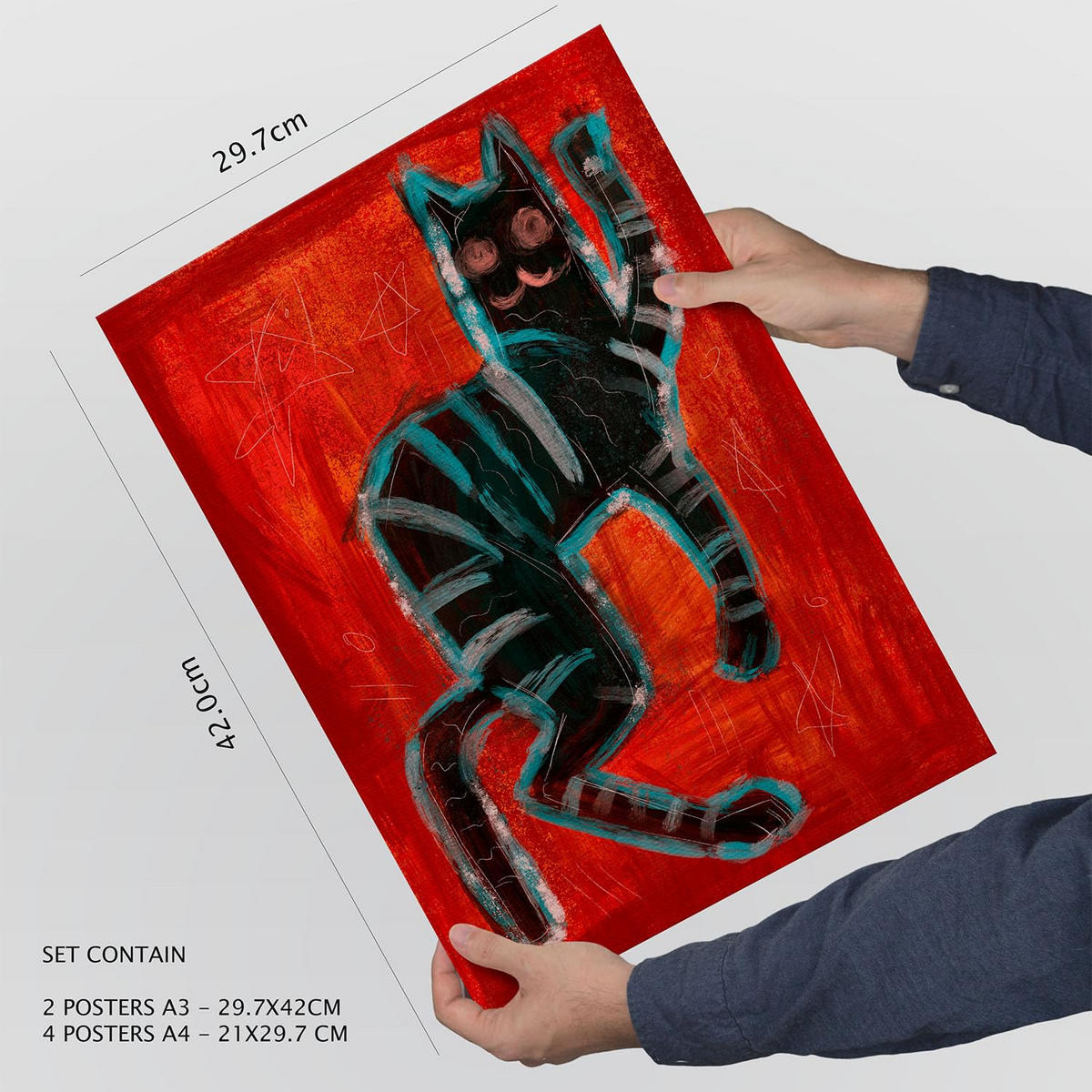 POSTER Set Mit 6 Kreaturen Frames 1 In Tiere Zusammenfassungen A3 & A4 Rahmenlos - Klar, Papier (29/3cm) - Nacnic