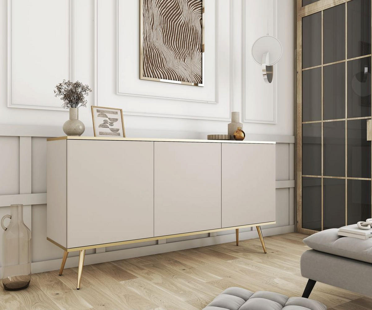 KOMMODE – K160 – 160 cm – Oro System – Beige - Beige, Holzwerkstoff (160/85/39cm) - hi-markt