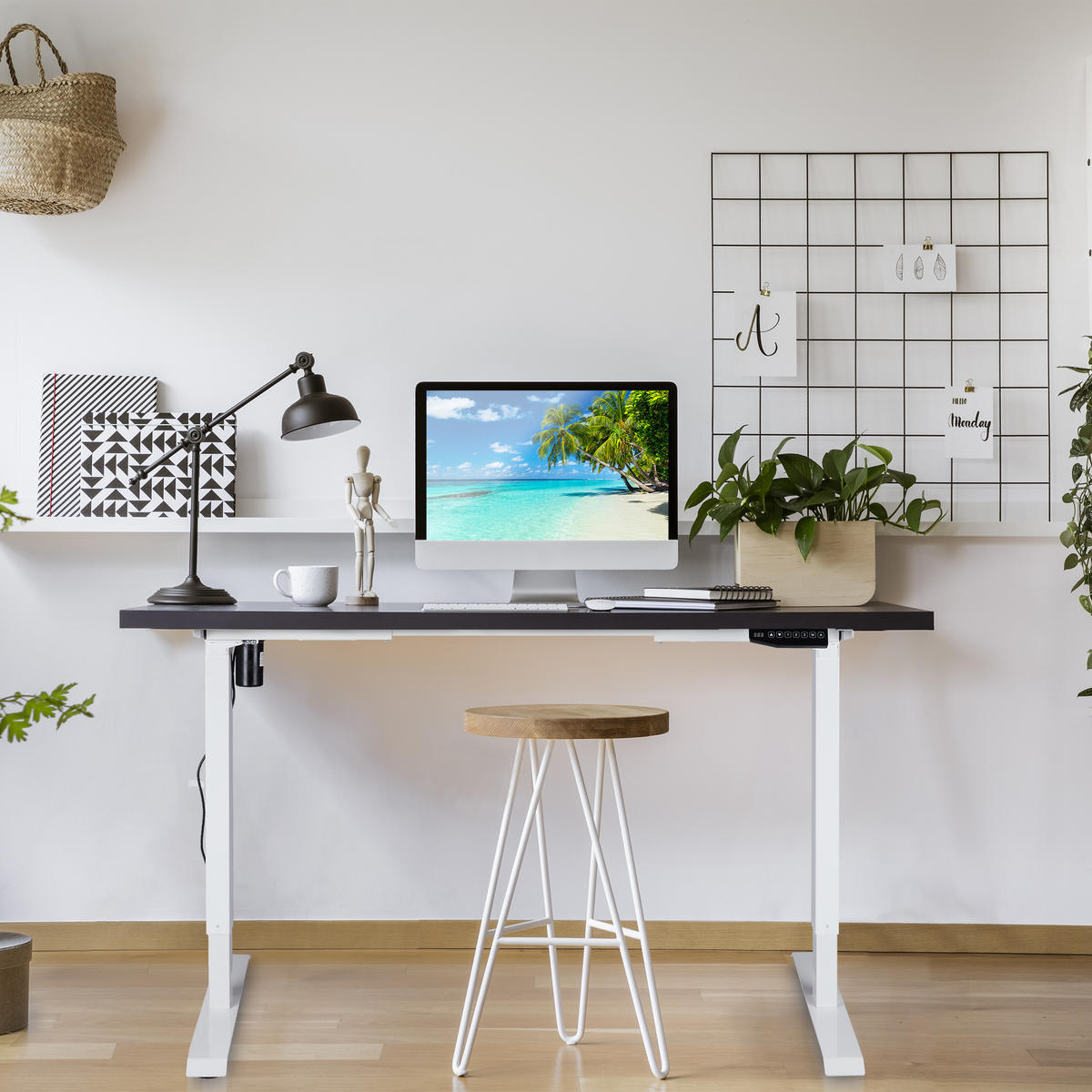 TISCHGESTELL - Weiß, Metall (65/86.5/71cm) - Relaxdays