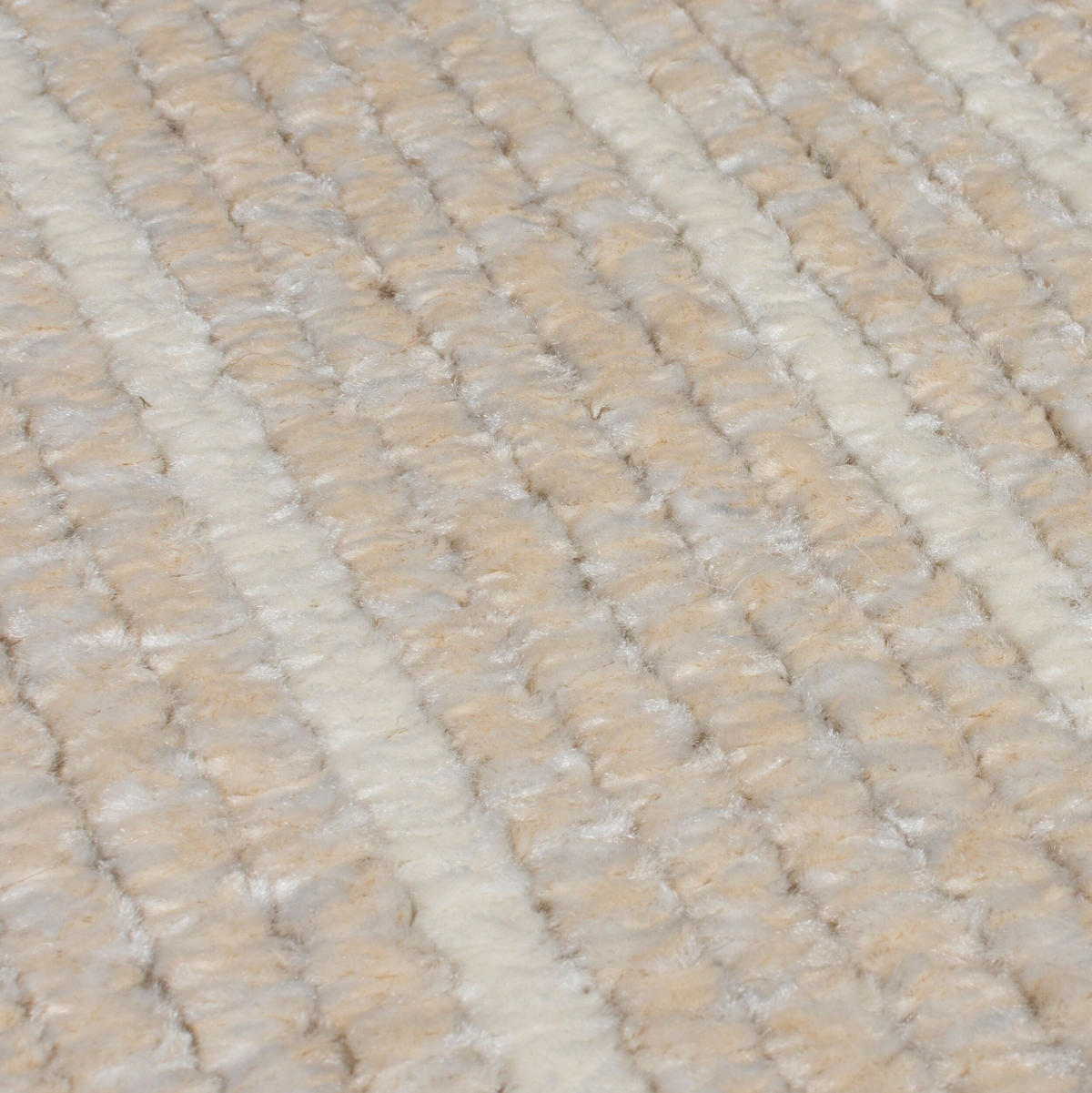 TEPPICH Modern Gestreift, Kurzflor mit Boho-Quasten Beige Läufer 60x230 - Beige, Textil (60/230cm) - KADIMA DESIGN