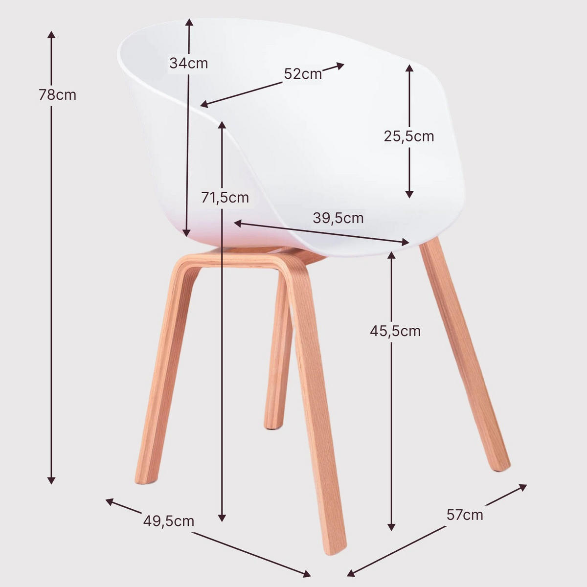 STUHL Kunststoff Weiß - Weiß, Kunststoff (57/78/50cm) - Nest Dream