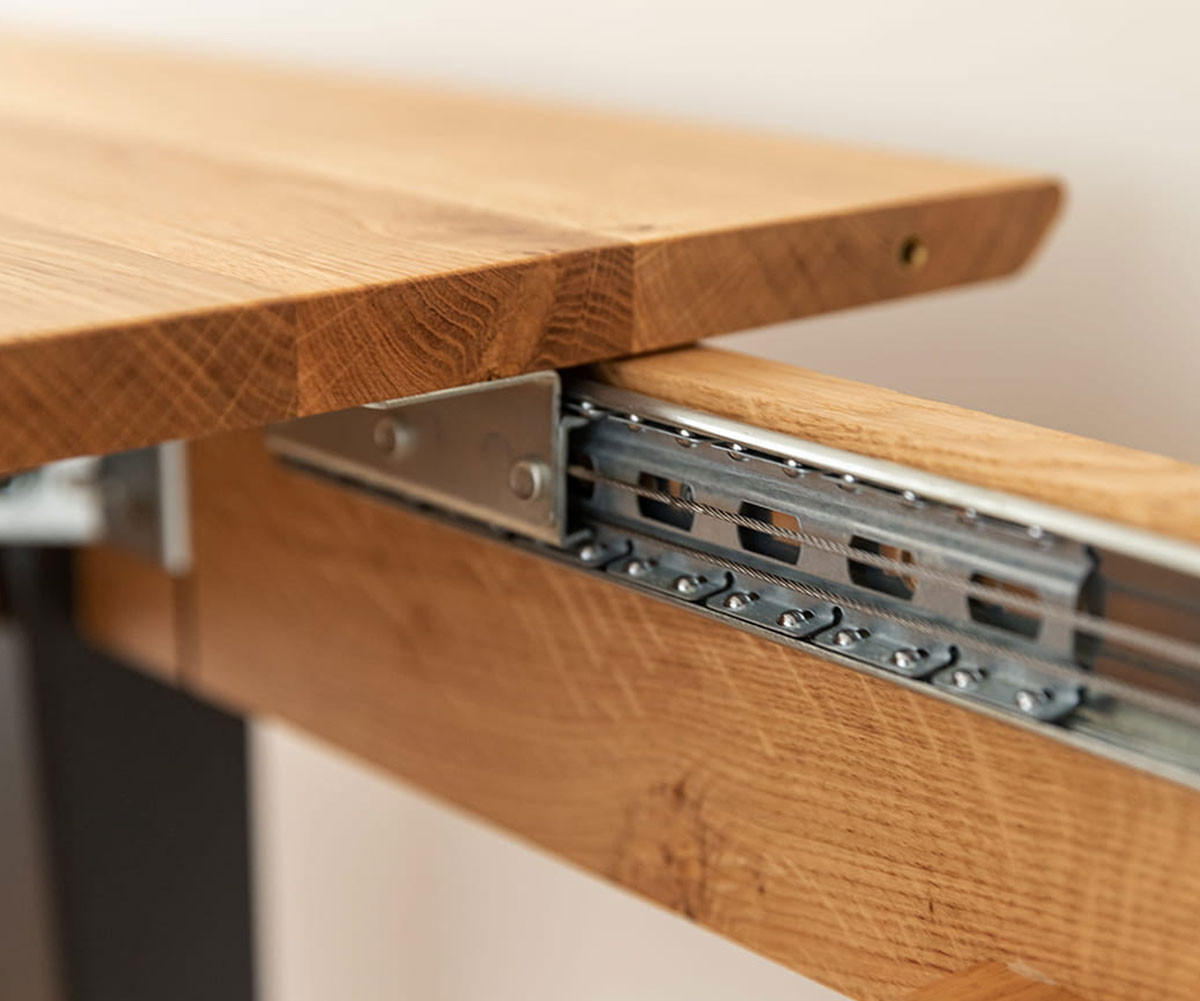 ESSTISCH Orbetello Eiche Natur / Schwarz 120-165 / 80 / 74,5cm - Hellbraun/Schwarz, Holz (80/165/74.5cm) - Feldmann-Wohnen