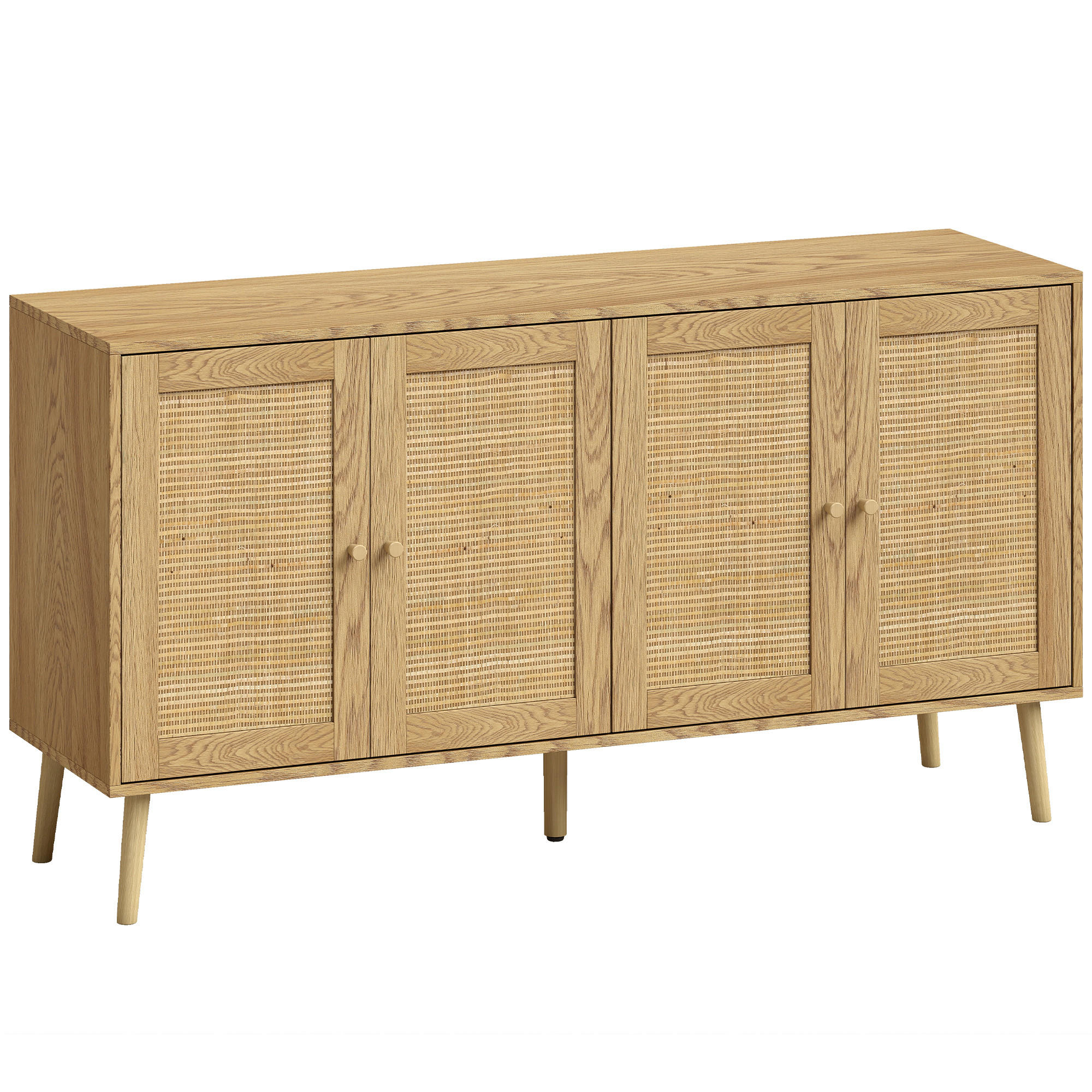 SIDEBOARD MDF Naturholz Natur - Naturfarben, Holz/Holzwerkstoff (40/75/140cm) - HOMCOM
