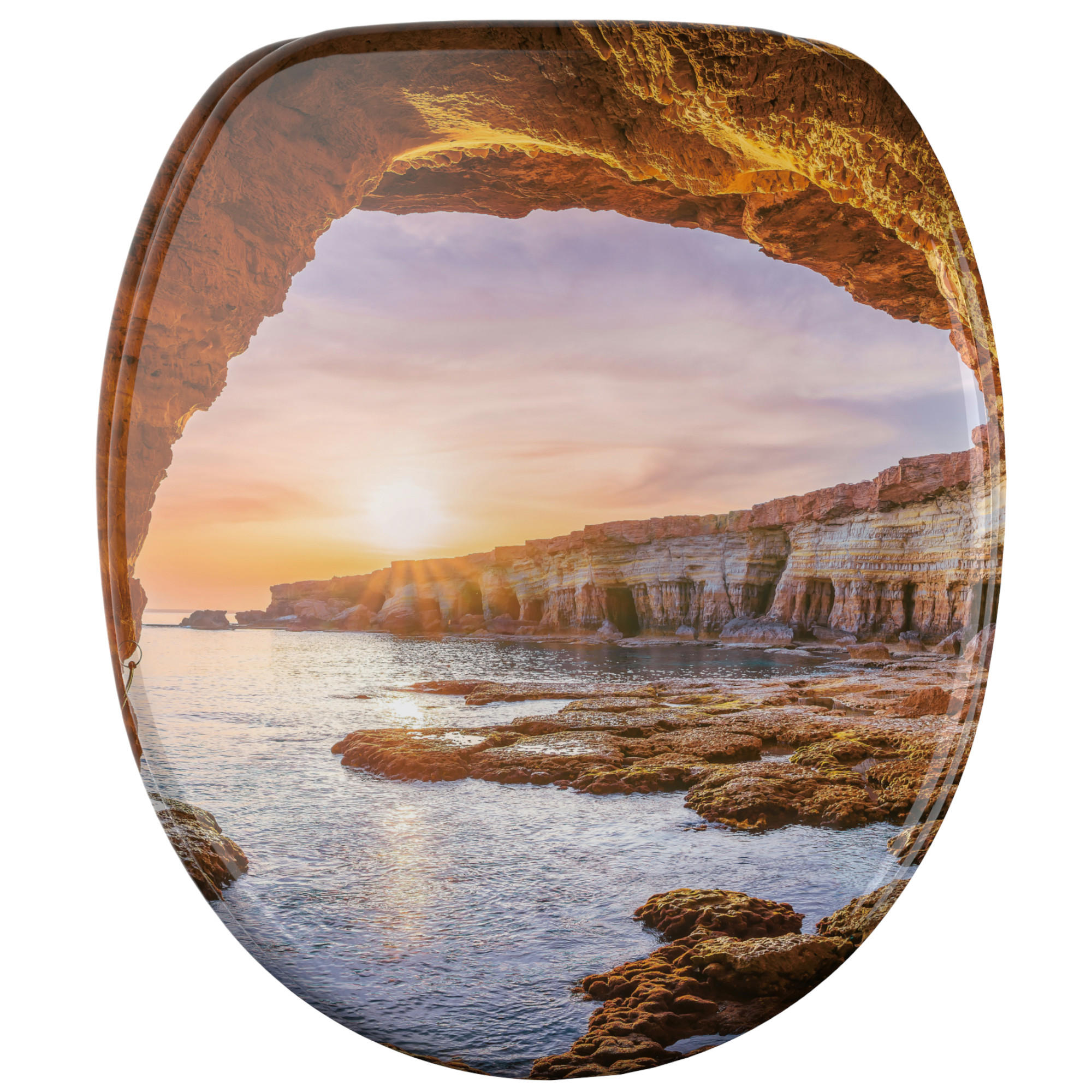 WC Sitz mit Absenkautomatik Bay - Braun, Holzwerkstoff (38/6/47cm) - Sanilo