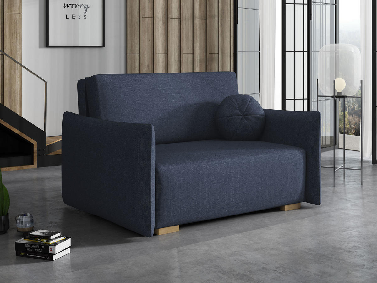 SCHLAFSOFA Viva Glov II - Blau/Naturfarben, Holz/Textil (134/85/98cm) - MIRJAN24