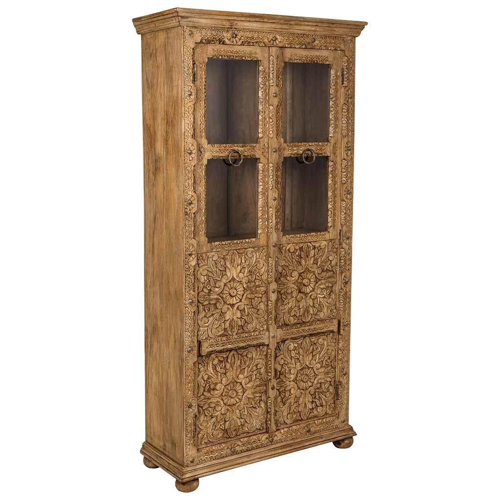 VITRINE aus Holz und Glas, braun, 89x40x190cm - Braun, Holz (89/190/40cm) - Wanderlust