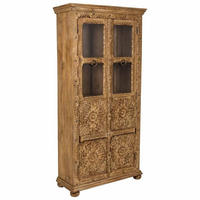 VITRINE aus Holz und Glas, braun, 89x40x190cm - Braun, Holz (89/190/40cm) - Wanderlust