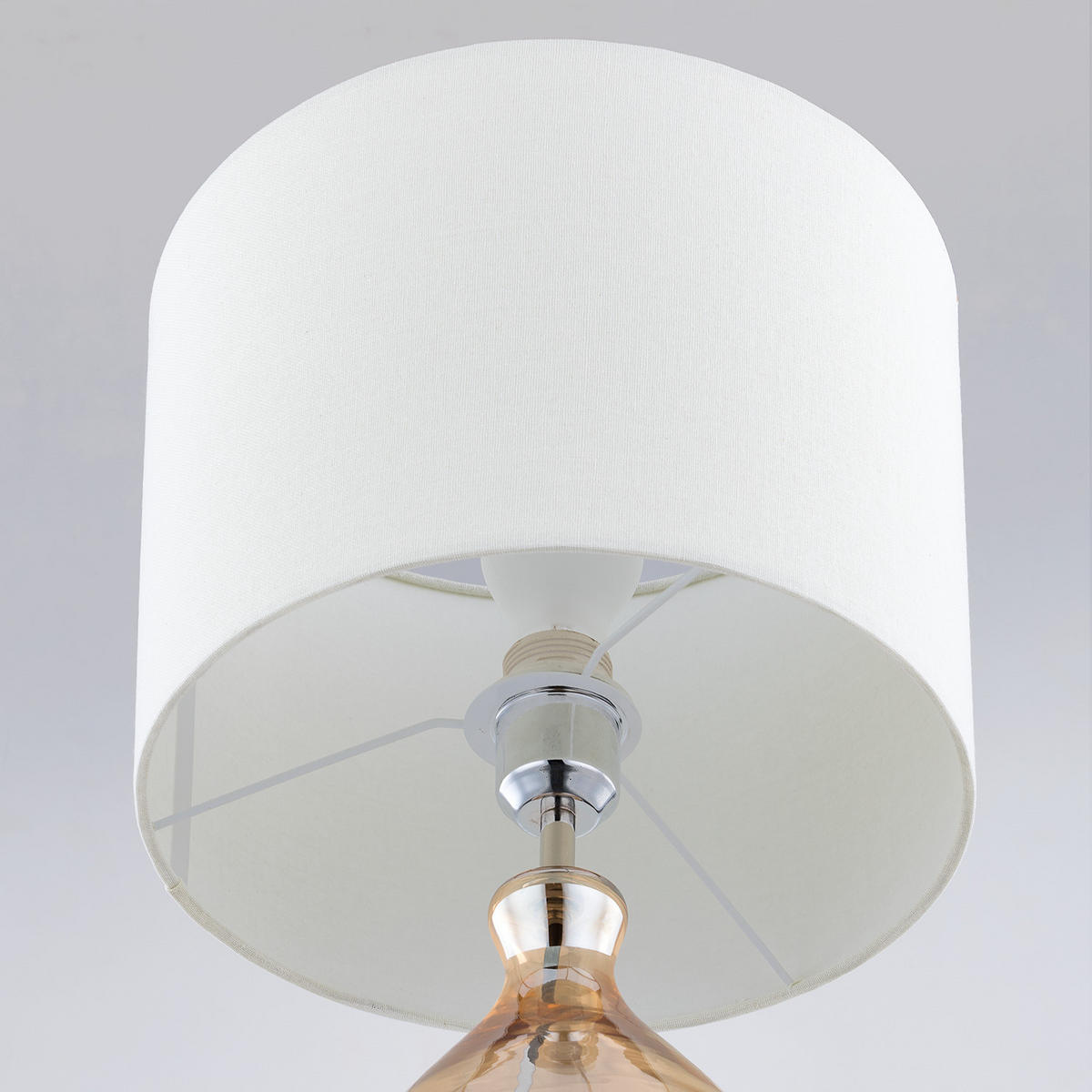 TISCHLEUCHTE - 1-flammig - Beige, Textil (30/30/53cm) - home24