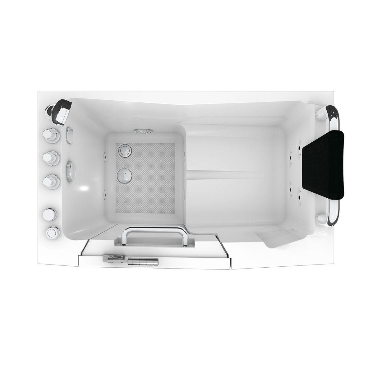SENIORENWANNE S08WP-TH-A-R Weiß 68x110 - Weiß, Glas/Kunststoff (110/114/68cm) - AcquaVapore by Sandra Jentho