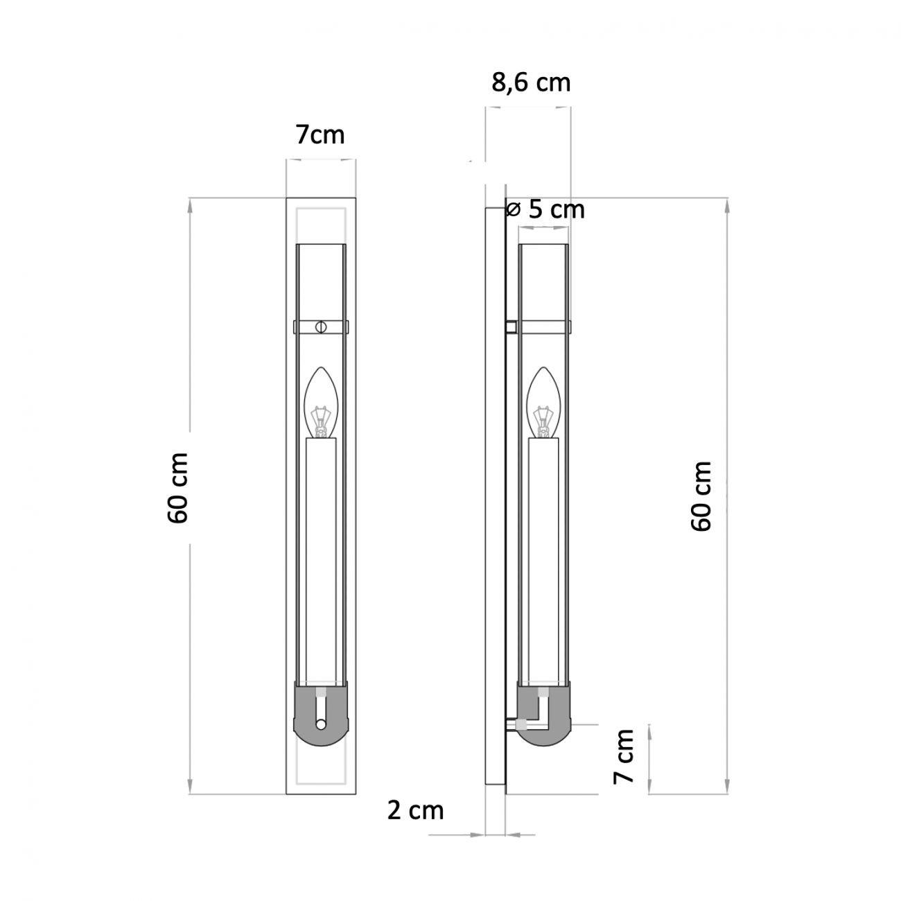 WANDLEUCHTE Anabela, Gold / Messing, 60cm - Goldfarben, Glas (7/60/8cm) - KOSILUM