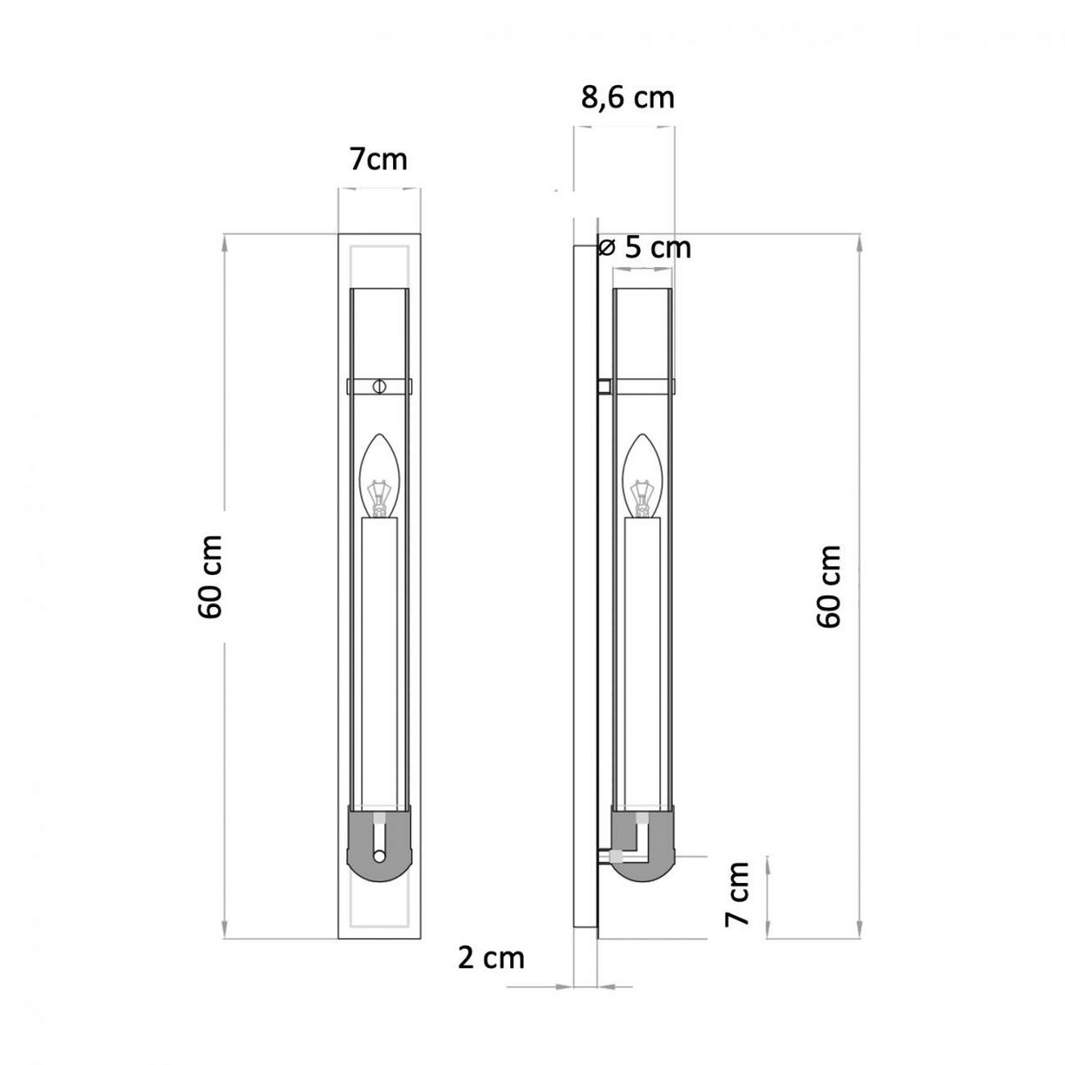 WANDLEUCHTE Anabela, Gold / Messing, 60cm - Goldfarben, Glas (7/60/8cm) - KOSILUM