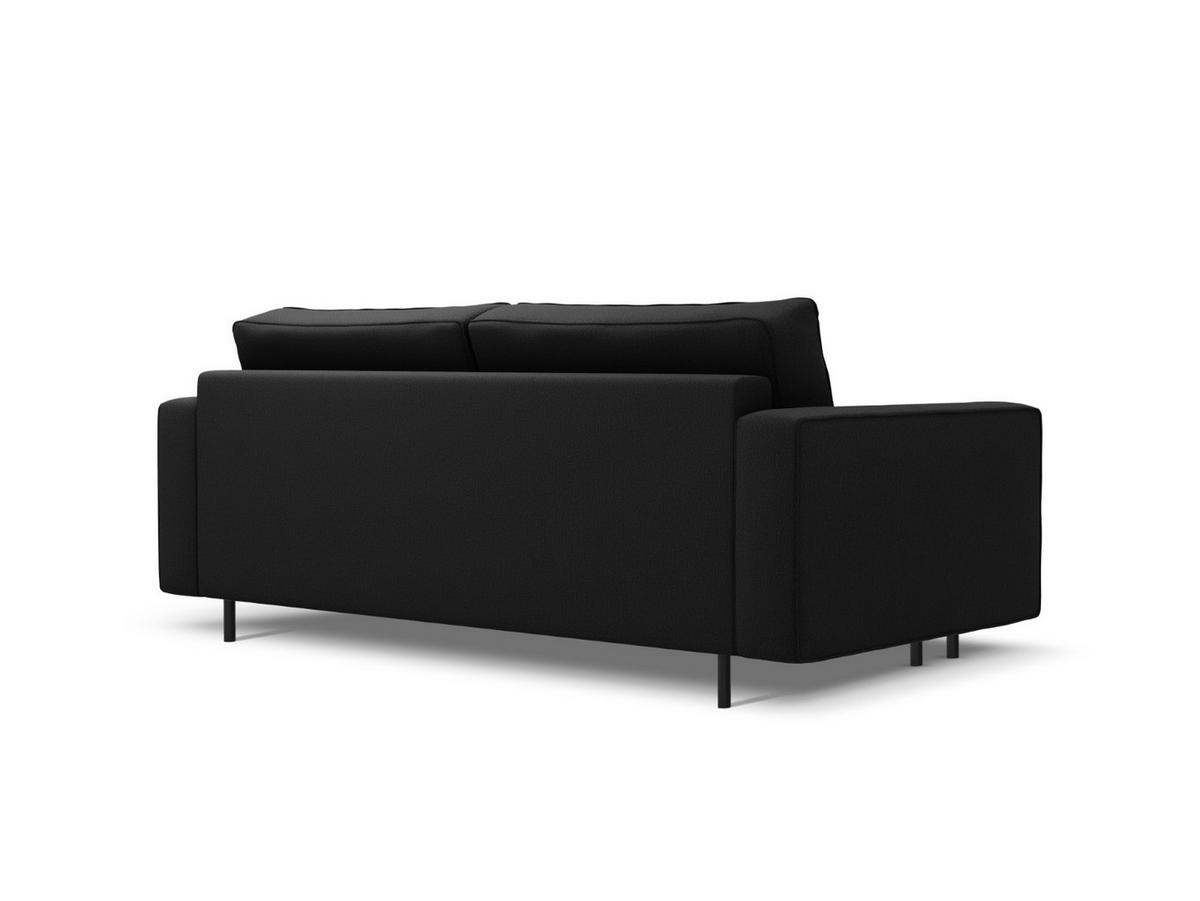 AUSKLAPPBARES-SOFA mit Bettkasten Caro aus strukturiertem Stoff schwarz 3 Sitzplätze - Schwarz, Textil (97/93/236cm) - Micadoni