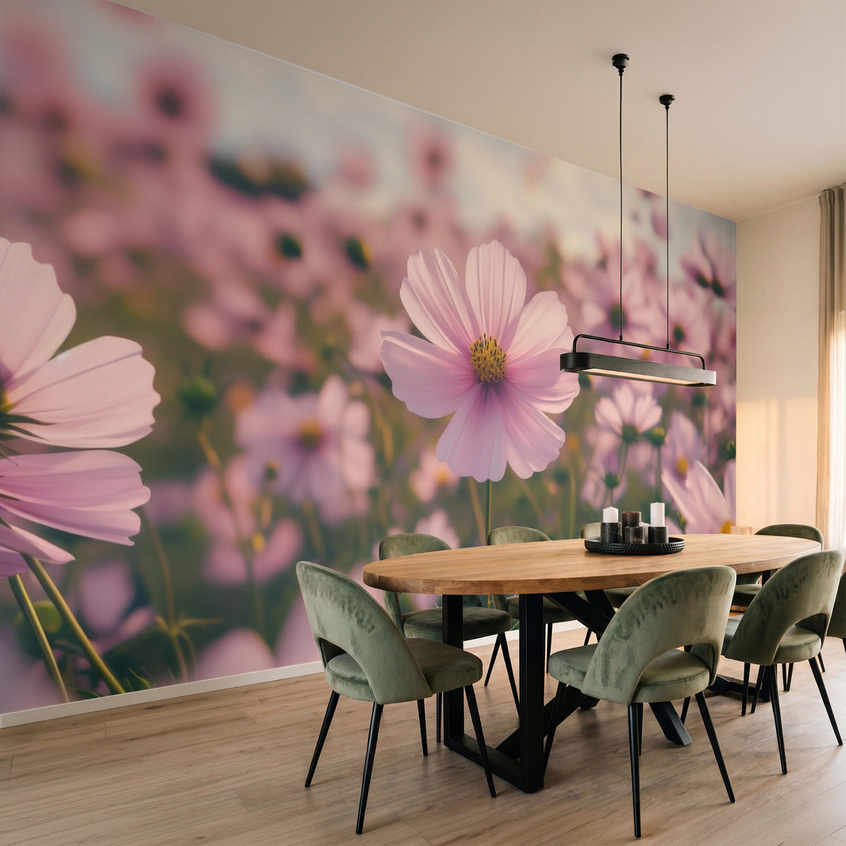 TAPETE - Blumen - Lila - Unscharf - 500x240 cm - Rosa, Papier (500/240cm) - OnlyWow