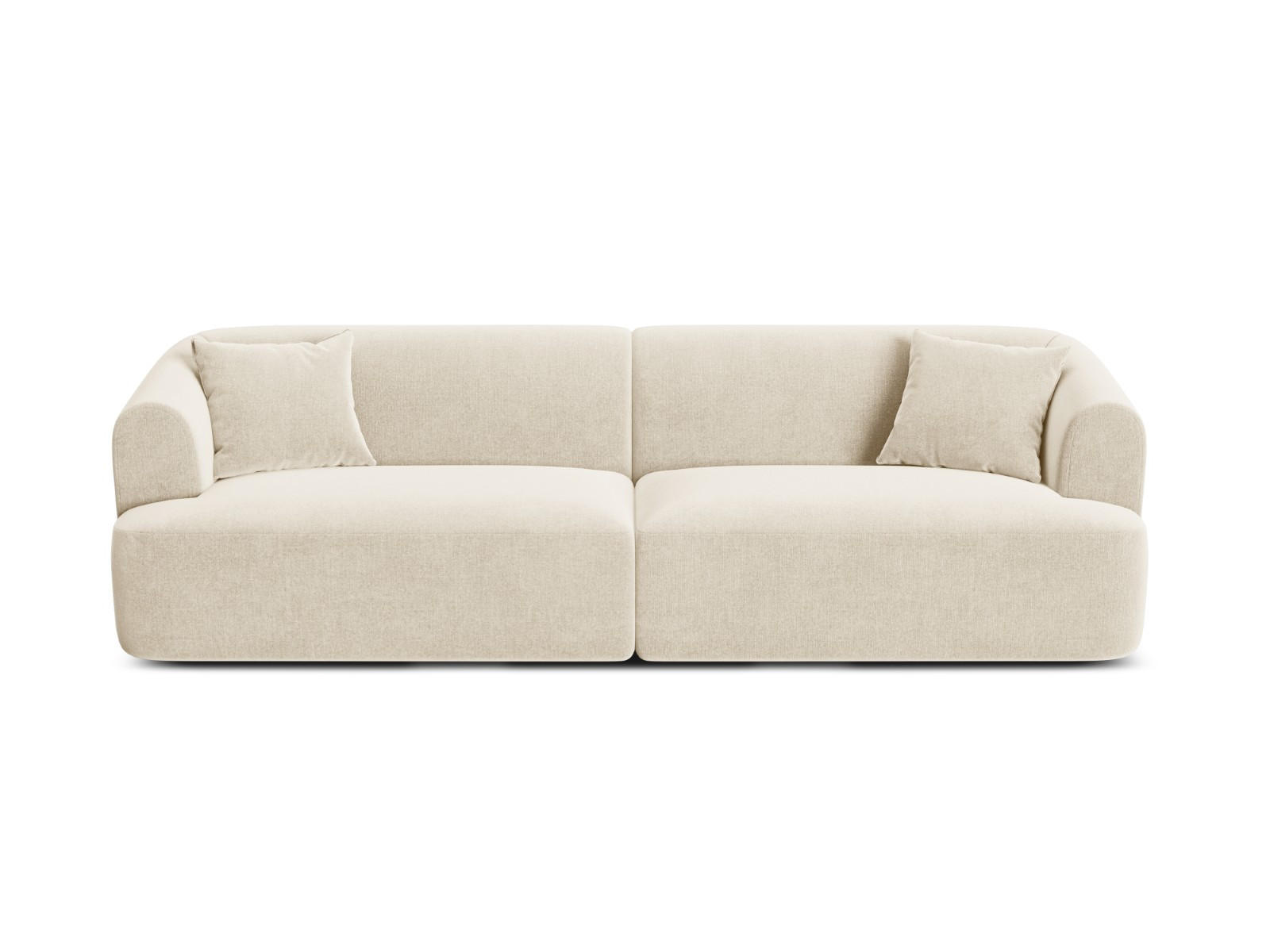 MODULARES-SOFA Campi aus Samt leichtes beige 4 Sitzplätze - Creme, Textil (90/70/255cm) - Cosmopolitan Design