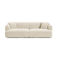 MODULARES-SOFA Campi aus Samt leichtes beige 4 Sitzplätze - Creme, Textil (90/70/255cm) - Cosmopolitan Design