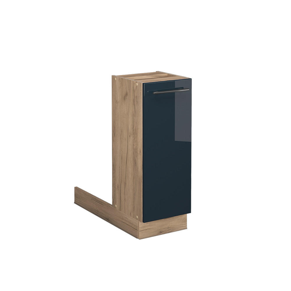 KÜCHENINSEL Fame-Line Dunkelblau Hochglanz 30 cm ohne AP - Eiche Wotan/Dunkelblau, Holzwerkstoff (30/82/70cm) - Vicco