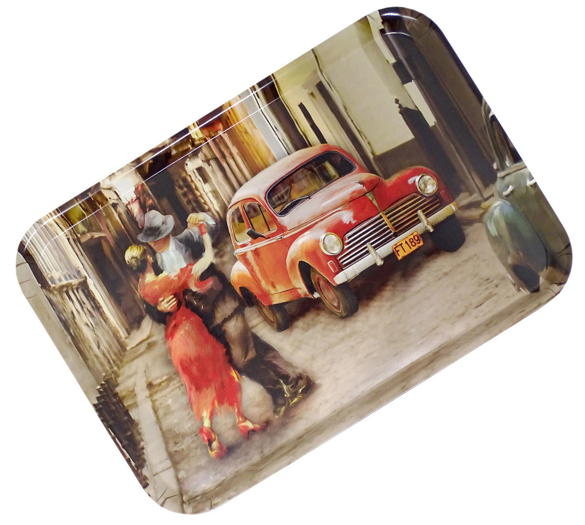TABLETT Tango, rechteckige Melamin Serviertablett 45x31 cm - Rot, Kunststoff (31/2/45cm) - Lashuma