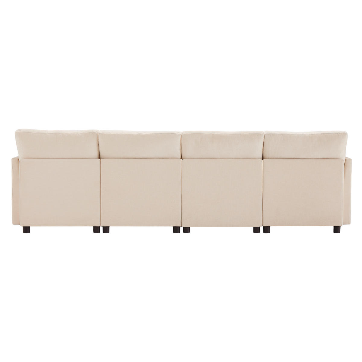 WOHNLANDSCHAFT 278/161/81 cm Beige mit 2 Fußhocker - Beige, Textil (278/81/161cm) - Oxeza