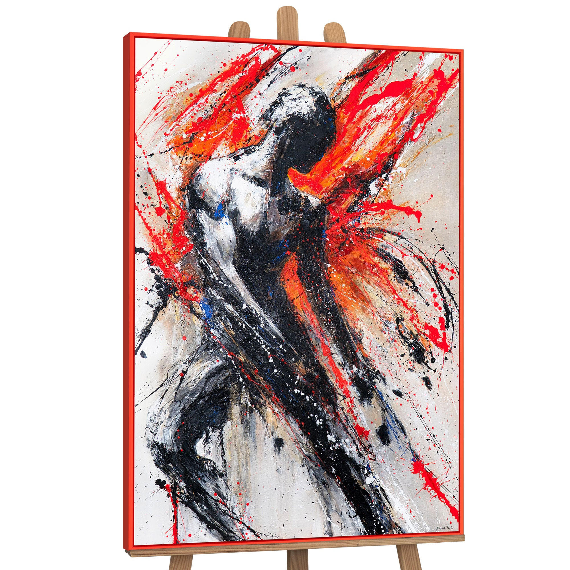 GEMÄLDE Innere Kraft Schattenfugenrahmen Rot 140x100 cm - Rot, Holz (140/100cm) - YS-art gallery