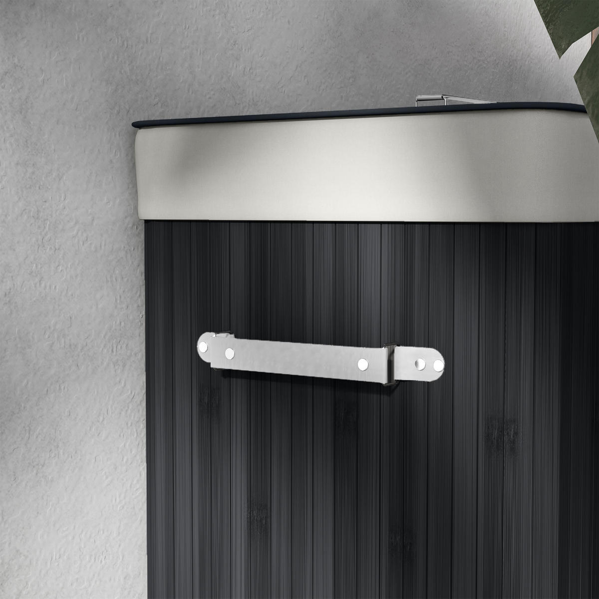 WÄSCHEKORB DE-09421 72 L mit Deckel & Griff Schwarz - Schwarz, Naturmaterialien (40/60/30cm) - ComfortXL