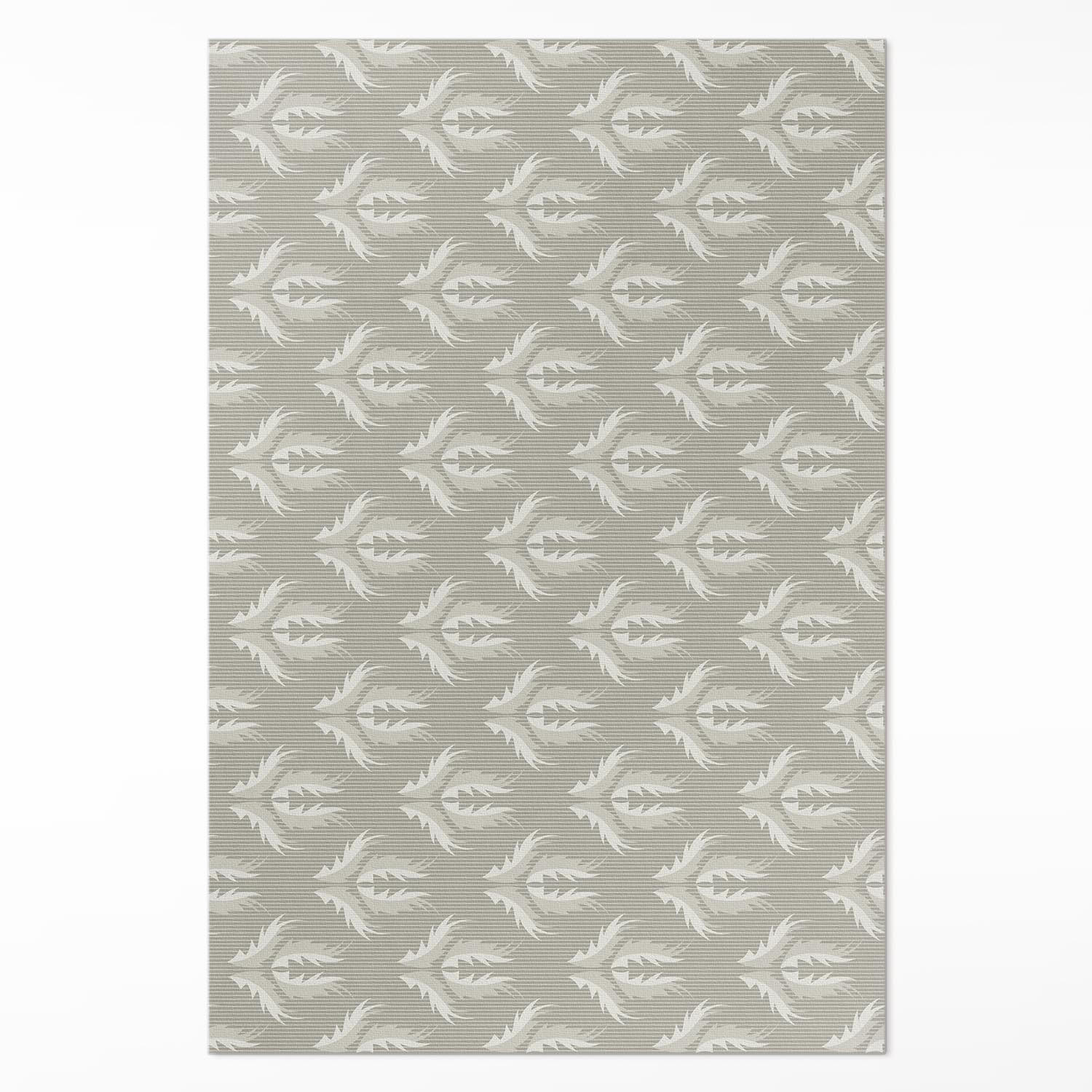 TEPPICH 120x180 cm Pflanzenornamente Regelmäßiges Muster - Schieferfarben, Kunststoff (120/180cm) - Wallfluent