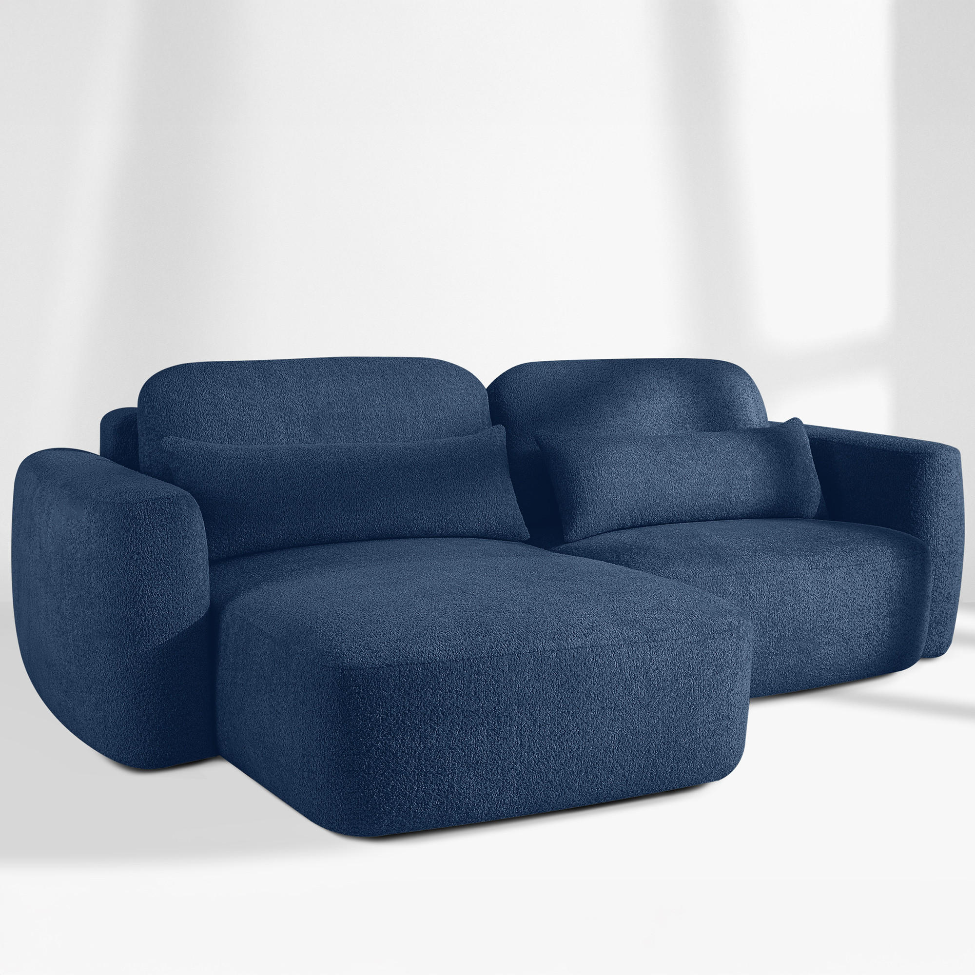 SITZGARNITUR ELOSA - Dunkelblau, Holz/Textil (245/85/165cm) - KONSIMO®