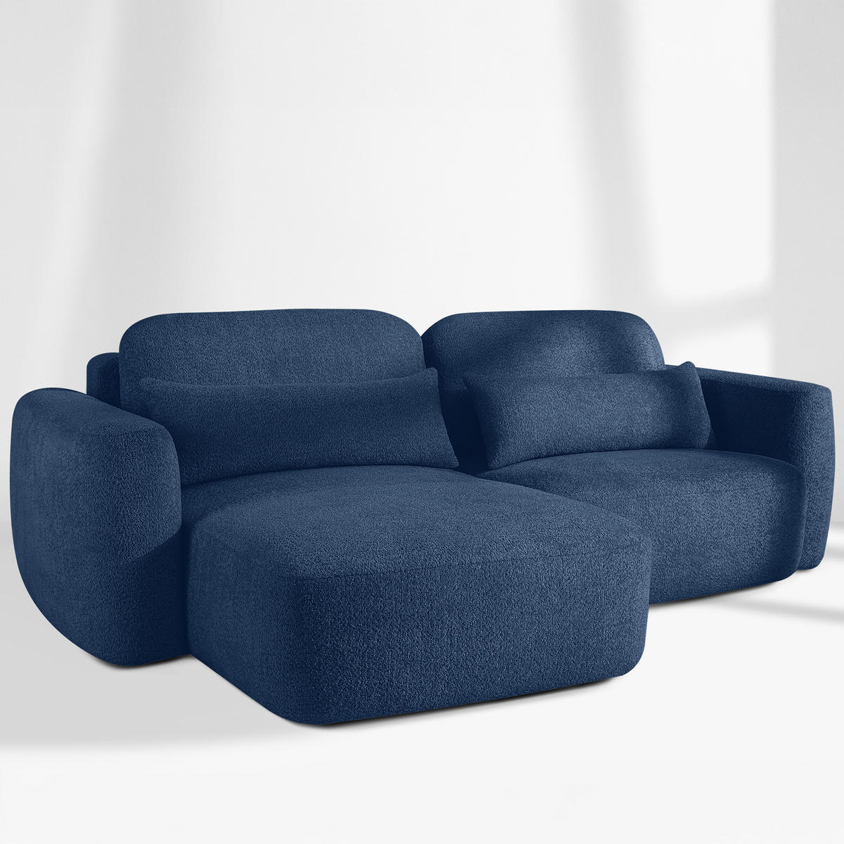 SITZGARNITUR ELOSA - Dunkelblau, Holz/Textil (245/85/165cm) - KONSIMO®